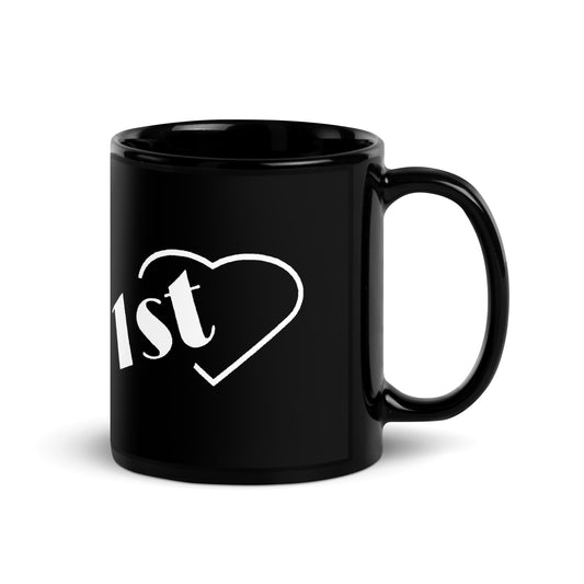 First Love - Black Glossy Mug